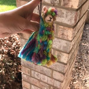 Colorful alpaca made from actual alpaca fiber.